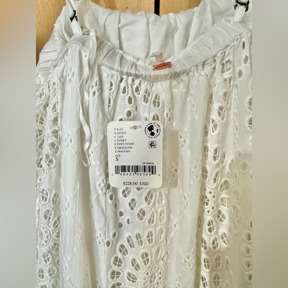 NWT Free People Midnight Cruiser One-piece White Strapless Eyelet Jumpsuit - Picture 10 of 11